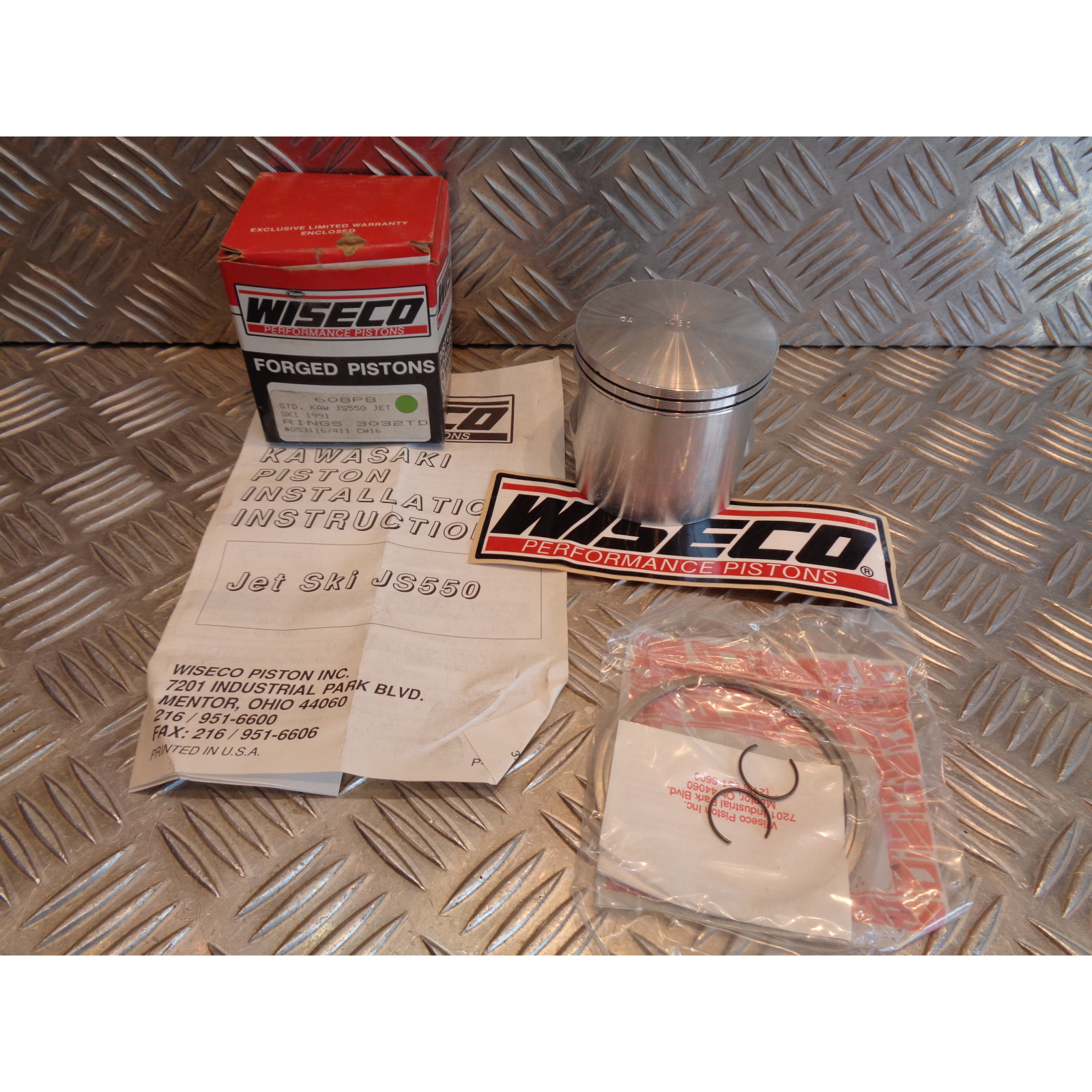 piston 608 wiseco 77 mm jet ski kawasaki js550 1991 bihr 608P8