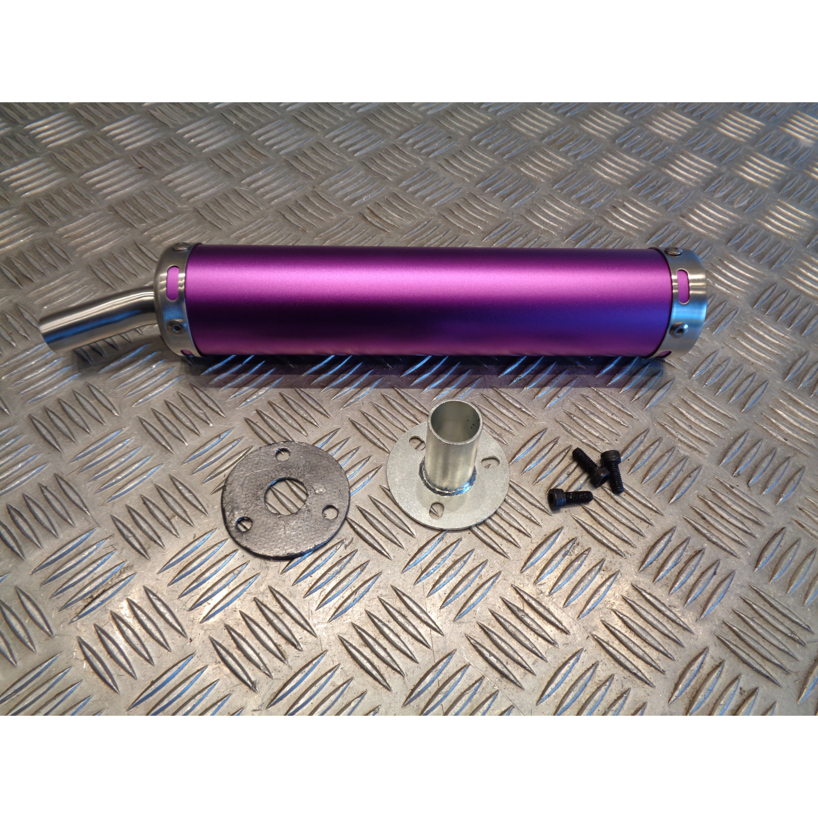 cartouche silencieux universel adaptable violet pour pot echappement scooter moto mecaboite 50 125 ...