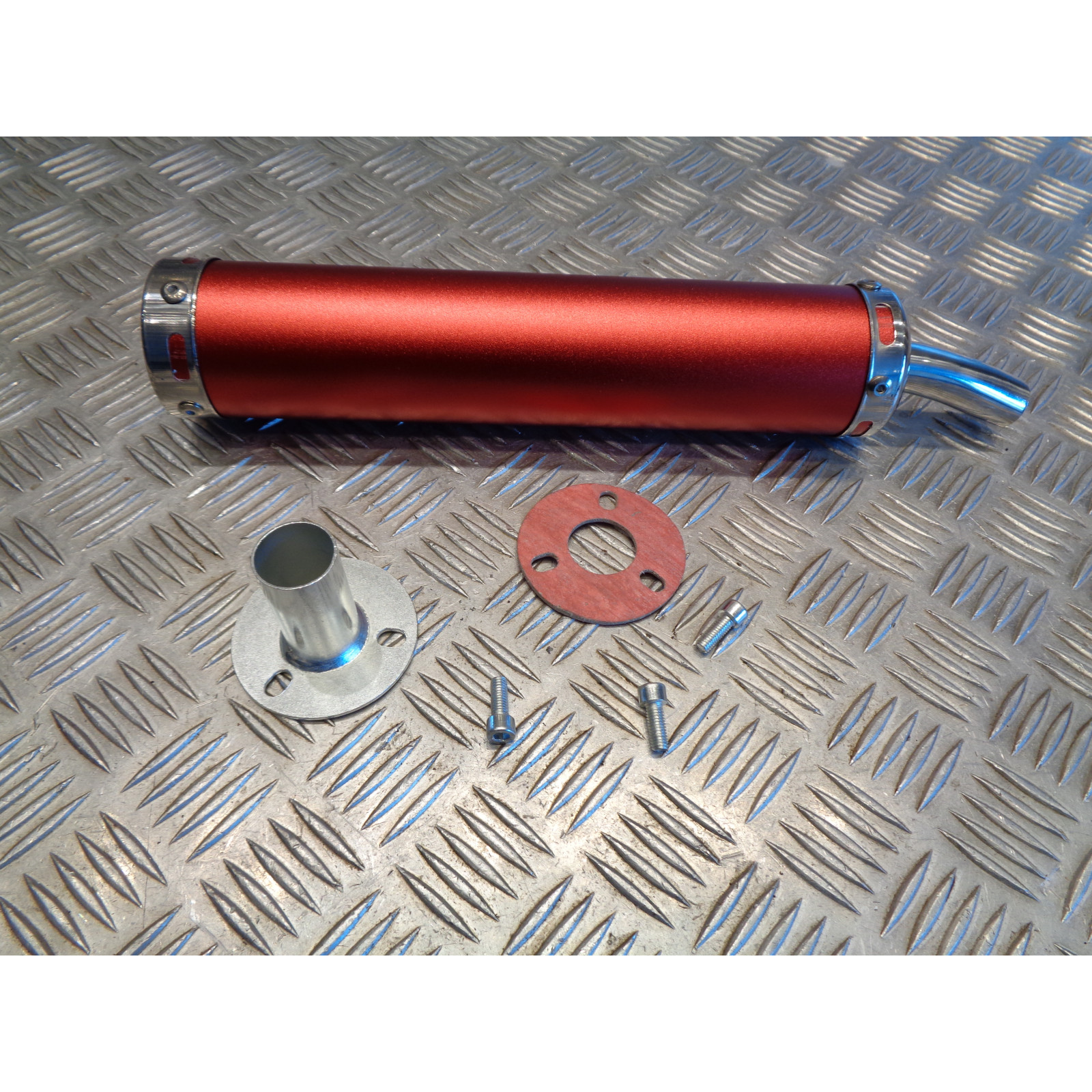 cartouche silencieux universel adaptable rouge pour pot echappement scooter moto mecaboite 50 125